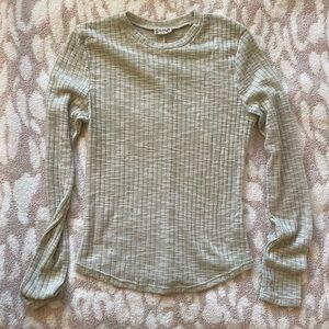 Free People Sheer Sage Green Long Sleeve Top